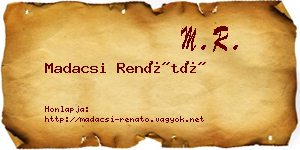 Madacsi Renátó névjegykártya