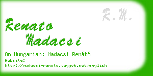 renato madacsi business card