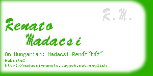 renato madacsi business card